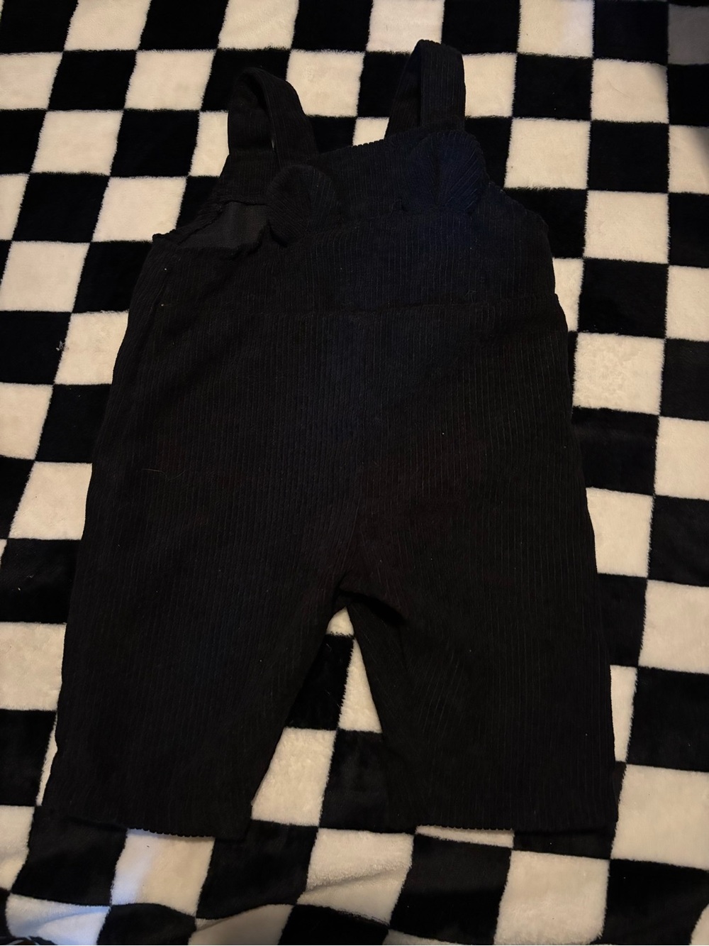 3 month bear corduroy black overalls